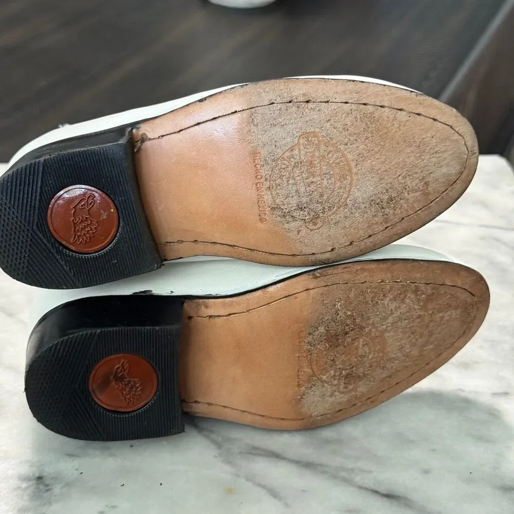 White Leather Sole Botin Charro